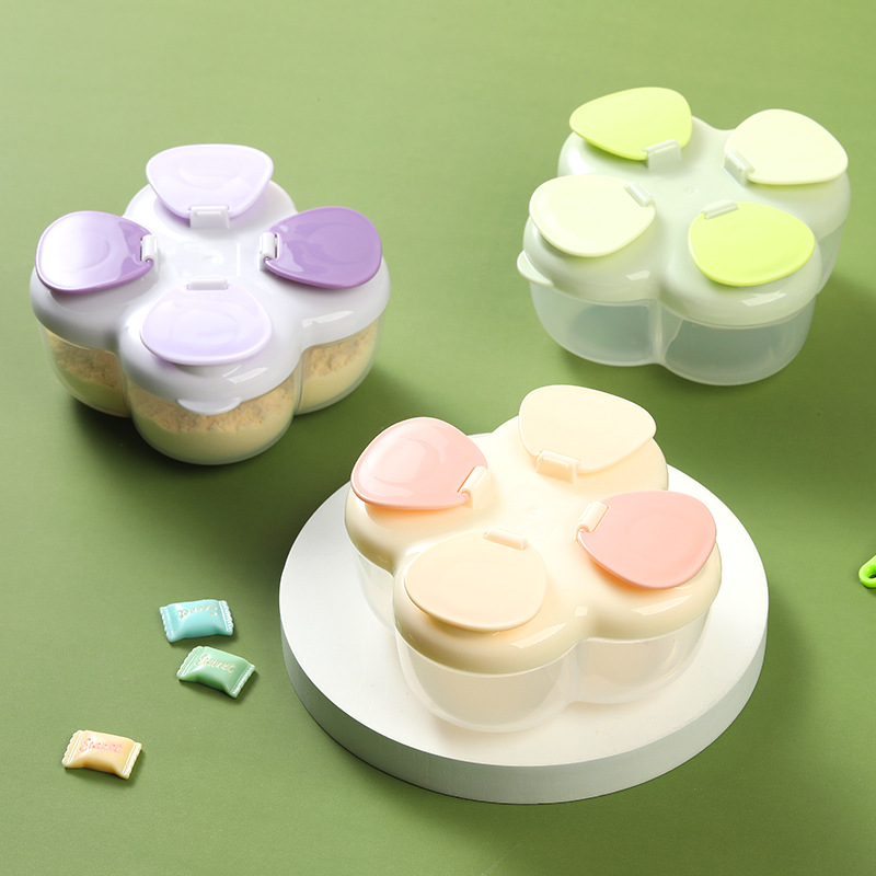 Baby Food Jars With Lids - Draagbare Clover 4-compartimenten formuleblik, deksel met