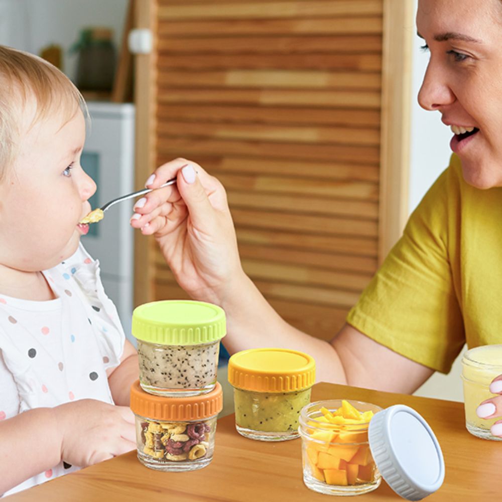Baby Food Jars With Lids - 6 Stuks Multifunctionele Glazen Babyvoeding Pot